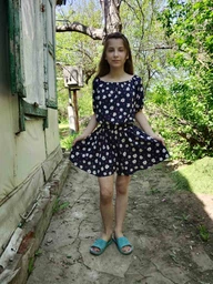 Дитячий костюм для дівчинки підлітка на літо, топ та спідниця-шорти з бавовни IRmAS 0970 розмір зріст 140 синій