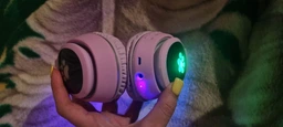 Беспроводные наушники детские ATD CAT EAR L400 с кошачьими ушками LED подсветкой Bluetooth 5.0 microUSB встроенным микрофоном радио Black фото от покупателей 3