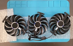 Вентилятор кулер для видеокарты ASUS RX 6700 6800 6900 6950 XT TUF (orgnl) Champion CF1010U12D (CF1010U12S T129215SU T129215BU FDC10U12S9-C FDC10U12D9-C) комплект 3 шт (№338.8)