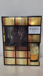 Вино игристое Canti Prosecco Millesimato белое экстра-сухое 0.75 л 10,5% + 2 бокала в подарочной упаковке (8005415063383_8005415050703)