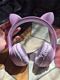 Беспроводные наушники детские ATD CAT EAR L400 с кошачьими ушками LED подсветкой Bluetooth 5.0 microUSB встроенным микрофоном радио Black фото от покупателей 1