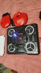 Боксерська мішень електронна музична 4 цілі з підсвіткою та Bluetooth, інтерактивний настінний тренажер для боксу з LED-ефектами, дисплеєм, рукавицями для ударів та кріпленням Чорний, BOX-04-Black фото від покупців 2