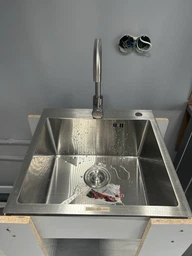 Мойка из нержавеющей стали AQUAMILL 5050 + смеситель + дозатор + решетка