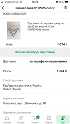 Підставка під тарілки трикутна 26х23 см висота 10 см (56987456) чорна