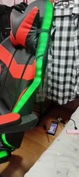 Эргономичное компьютерное кресло Virgo Vecotti GT PRO LED BLACK с поддержкой для спины и подголовником, с подсветкой, черное