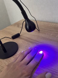 Лампа для маникюра ультрафиолетовая Clip on UV Lamp 365nm + 395nm фонарик наращивания ногтей, USB, 360°, Черный фото от покупателей 13