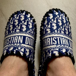 Чоловічі тапочки домашні войлочні з закритим носком Dior 44-45 ( 28-29 см ) синій