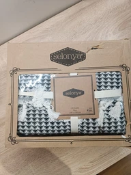 Плед-покрывало TÜRComFor хлопок Selonya Черный евро 200х230 см (TC303375959)
