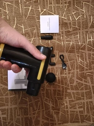 Перкуссионный массажный пистолет для тела Massage Gun вибромассажер для мышц красный фото от покупателей 4