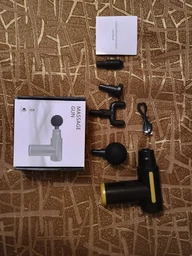 Перкуссионный массажный пистолет для тела Massage Gun вибромассажер для мышц красный фото от покупателей 3