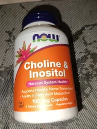 Вітаміни Now Foods Холін (В4) і Інозитол (В8) Choline & Inositol 500 мг 100 капсул вегетаріанських