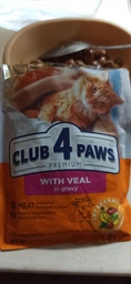 Вологий корм для кішок Club 4 Paws Premium Плюс з телятиною в соусі , 85 г фото від покупців 4