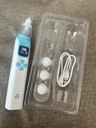 Електронний аспіратор назальний потужний для носа Electric Baby Nasal Aspirator соплеотсос електричний для новонароджених дітей з музикою білий фото від покупців 8