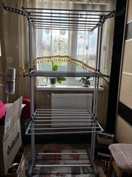 Сушарка для білизни для підлоги Garment Rack With Wheels TM-0035 на 20 кг 3 яруси на колесах