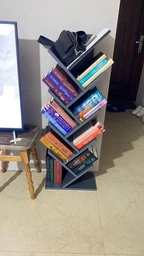 Книжная полка напольная для книг у форме дерева этажерка полочки стойка подставка стеллаж венге 115 см
