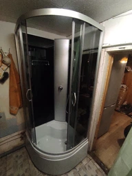Душевой бокс Ko&Po 6021 F 80x80х195 см без крыши глубокий поддон с сиденьем матовое стекло раздвижные двери