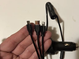 Зарядний пристрій прикурювача авто Кабель 3 в 1 MicroUSB Type-C Lightning