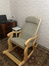 Крісло-гойдалка Rocker Classic Dark Walnut (темно-коричневий) - масив сосни, з підніжкою