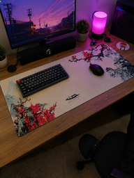 Игровой коврик для мыши мышки и клавиатуры игровая поверхность XL 800x300x3 мм U&P Sakura Control-Speed с прошитыми краями и нескользящей резиновой основой для ПК ноутбука гейминга работы обучения фото от покупателей 1