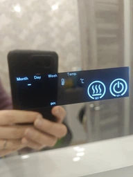 Зеркало с LED подсветкой для ванной комнаты настенное смарт зеркало с подогревом и дисплеем 70х70 см BRS