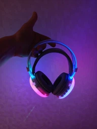 Наушники беспроводные накладные игровые детские SMY-580 Bluetooth RGB беспроводные со встроенным микрофоном, розовые фото от покупателей 6