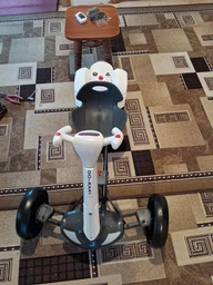Складной электромобиль Go-Kart с аккумулятором детский электрокар с пультом Белый фото от покупателей 1