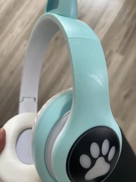 Наушники c кошачьими ушками CAT BL 4.2 c RGB подсветкой и MP3 плеером MicroSD, FM Зеленые