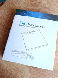 Внешний CD/DVD RW дисковод USB 3.0 хаб 7в1 Type-C оптический привод двд юсб с кардридером Micro SD для ноутбука MacBook компьютера ПК чтение запись дисков портативный для фильмов музыки и фото Windows MacOS Linux (LNP2031) фото от покупателей 4