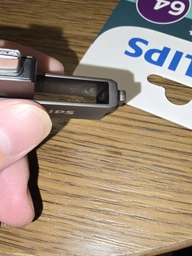 Флешка Двосторонняя Брелок Поворотная 2 в 1 для ПК и телефона PHILIPS 60UT USB 3.2 + Type-C OTG 128 гб Super Speed 150Mb/s Black