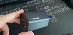 Зарядний пристрій Canyon Hexagon 65 GaN 65W 2xPD 1xQC EU White (CND-CHAHEX65W)