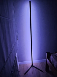 Угловой напольный RGB светодиодный LED торшер с APP Smart и пультом на 153см Черный фото от покупателей 2