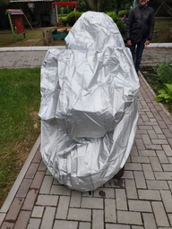 Універсальний чохол для мотоцикла скутера мопеда 2XL (срібний) світловідбивний фото від покупців 2