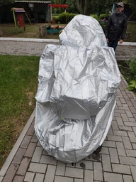 Універсальний чохол для мотоцикла скутера мопеда 2XL (срібний) світловідбивний фото від покупців 1