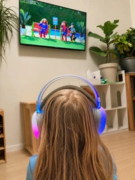 Наушники беспроводные накладные игровые детские SMY-580 Bluetooth RGB беспроводные со встроенным микрофоном, розовые