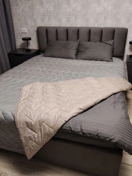 Покрывало Sleepingg Bodi двустороннее 220х240 Антиаллергенное волокно со стежкой Сталь/Серое (4820227286157) фото от покупателей 1