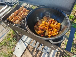 Казан чавунний Maysternya 8 л узбецький WOK з чавунною кришкою-сковородою 34 см 9.79 кг (Т405СР)