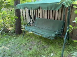 Садова гойдалка Relax графіт 3‑місна, з навісом фото від покупців 3