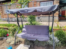 Садова гойдалка Relax графіт 3‑місна, з навісом фото від покупців 1