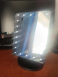 Зеркало с подсветкой большое 22 светодиода Led для макияжа с USB (Черное ) IS33