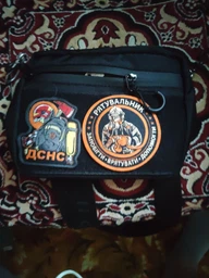 Сумка через плечо Hunter Mini Black, барсетка из Оксфорда 1000Д, черная, с Velcro-панелью для патчей (20х15х5 см)