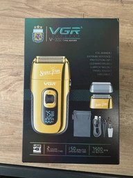 Профессиональный шейвер бритва VGR V-332 Super Trim двойное лезвие триммер LED дисплей 8 Вт Серебряный фото от покупателей 1