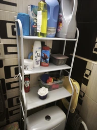 Полиця стелаж підлогова над унітазом Toilet Rack 362 TO етажерка у ванну стелаж в туалет Біла фото від покупців 1