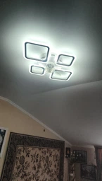 Управляемая светодиодная люстра-вентилятор ESLLSE FAN OVAL 38 Вт + 15 Вт 645x500x125 мм Белая