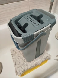 Набор для уборки швабра с ведром Scratch Cleaning Mop складная ручка автоматический отжим 10 л Голубая