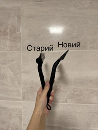Універсальний силіконовий скребок / склоочисник для скла, душових кабін з тримачем, чорний "P" (78247724)