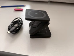 Складна бездротова зарядна докстанція MagSafe 3 в 1 магнітна зарядка док станція для айфона смарт годинника навушників Apple iPhone Apple Watch AirPods Black IW30-B фото від покупців 1