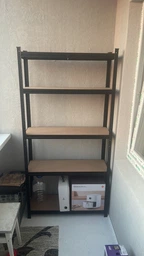 Стеллаж металлический 5 полок для гаража 180×90×30 см до 875 кг GWI7361 для мастерской подсобки склада чёрный прочный стеллаж для инструментов коробок бытовых вещей разборный универсальный для хранения предметов фото от покупателей 2