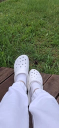 Женские кроксы Crocs Jibbitz Classic Platform Clog W 206750-2Y2 38-39 (W8) 24 см Бежевые (1914489634986) фото от покупателей 2
