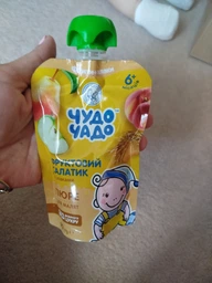 Упаковка пюре Чудо-Чадо Фруктовый салатик со злаками и вкусом печенья натуральное без сахара с 6 месяцев 90 г x 16 шт (4820016253674) фото от покупателей 1