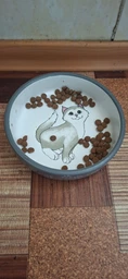 Миска Trixie для котів коротконосих порід, керамічна, 15 см, 300 мл (сіра/біла)